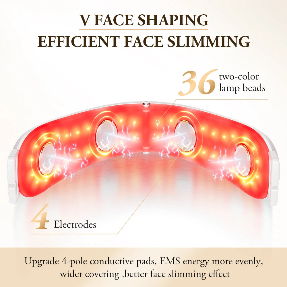 SlimLuxe V-Face – ANLAN EMS Face Lift Massager with Red & Blue LED Light