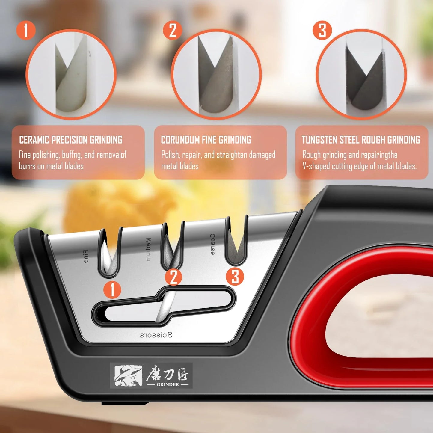 BladeTune Pro – 4-Stage Knife & Scissors Sharpener for UK Homes