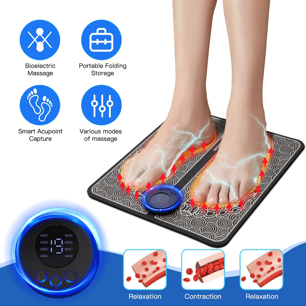 CircuFeet EMS – Relaxing Foot Massage Pad with Shock Therapy & Acupressure