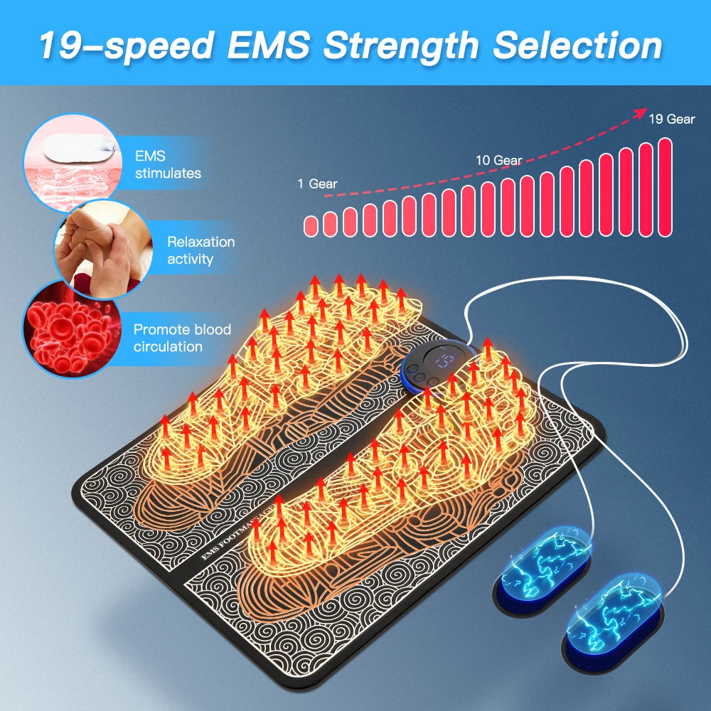 CircuFeet EMS – Relaxing Foot Massage Pad with Shock Therapy & Acupressure