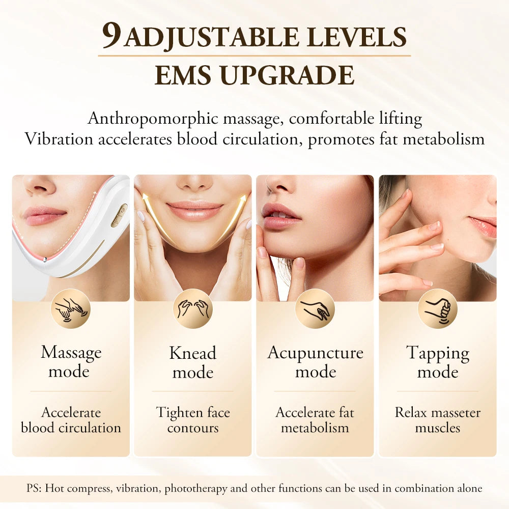 SlimLuxe V-Face – ANLAN EMS Face Lift Massager with Red & Blue LED Light