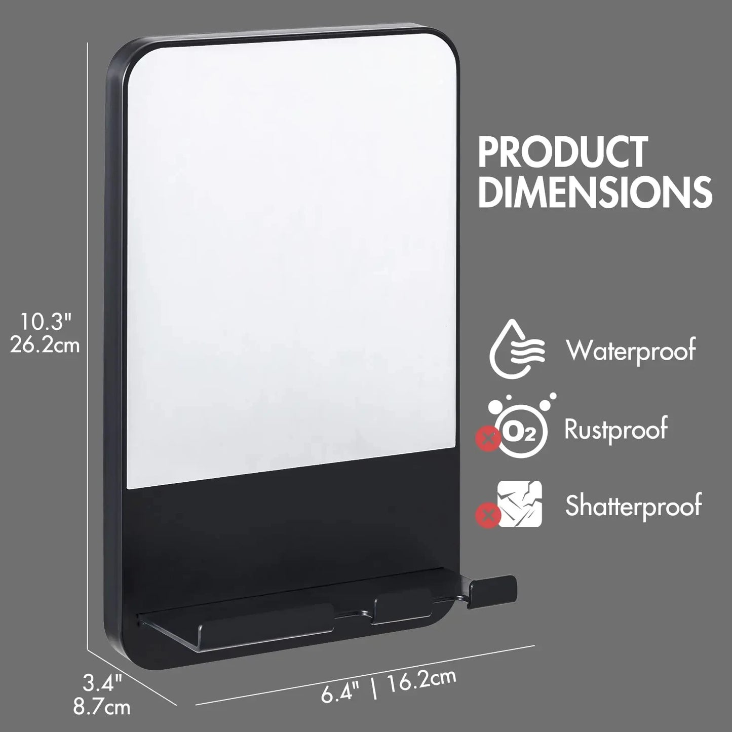 ClearShave Pro – Fog-Free Shower Mirror with Razor Holder (UK)
