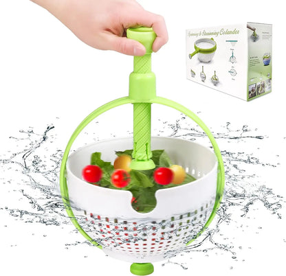 Panier égouttoir pliable et essoreuse à salade – Essorage des fruits et légumes