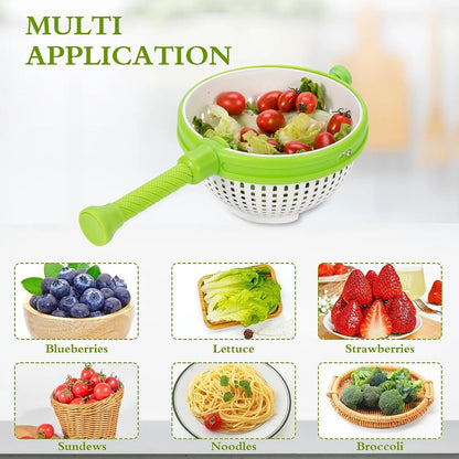 Panier égouttoir pliable et essoreuse à salade – Essorage des fruits et légumes