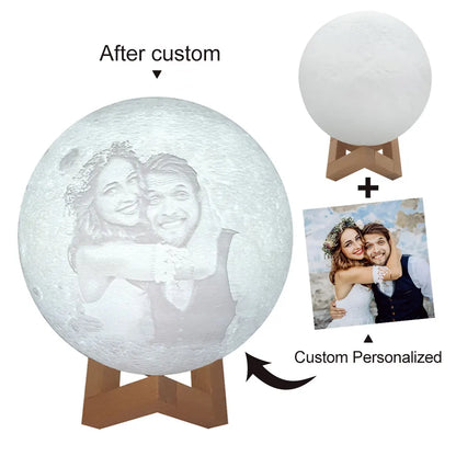 MoonLight Memories – Personalised Lunar Lamp with USB Rechargeable Light