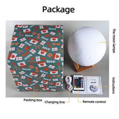 MoonLight Memories – Personalised Lunar Lamp with USB Rechargeable Light