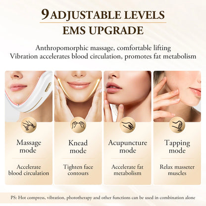 SlimLuxe V-Face – ANLAN EMS Face Lift Massager with Red & Blue LED Light