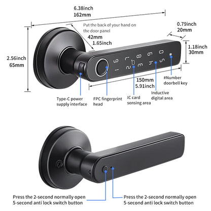 SmartEntry Max – Digital Door Lock with Fingerprint, Code & App Control (UK)