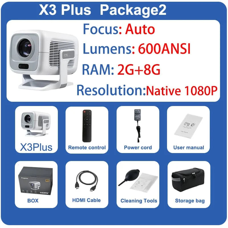 CineLite HY300 Pro – Outdoor & Home 4K LED Projector 300 ANSI Lumens