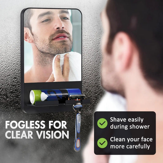 ClearShave Pro – Fog-Free Shower Mirror with Razor Holder (UK)
