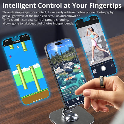 HealthBand R12 – Waterproof Smart Ring with Touchscreen & Fitness Manager