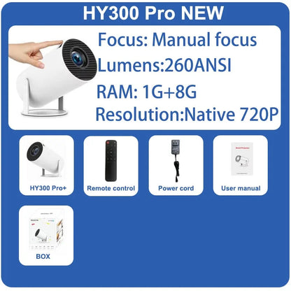CineLite HY300 Pro – Outdoor & Home 4K LED Projector 300 ANSI Lumens